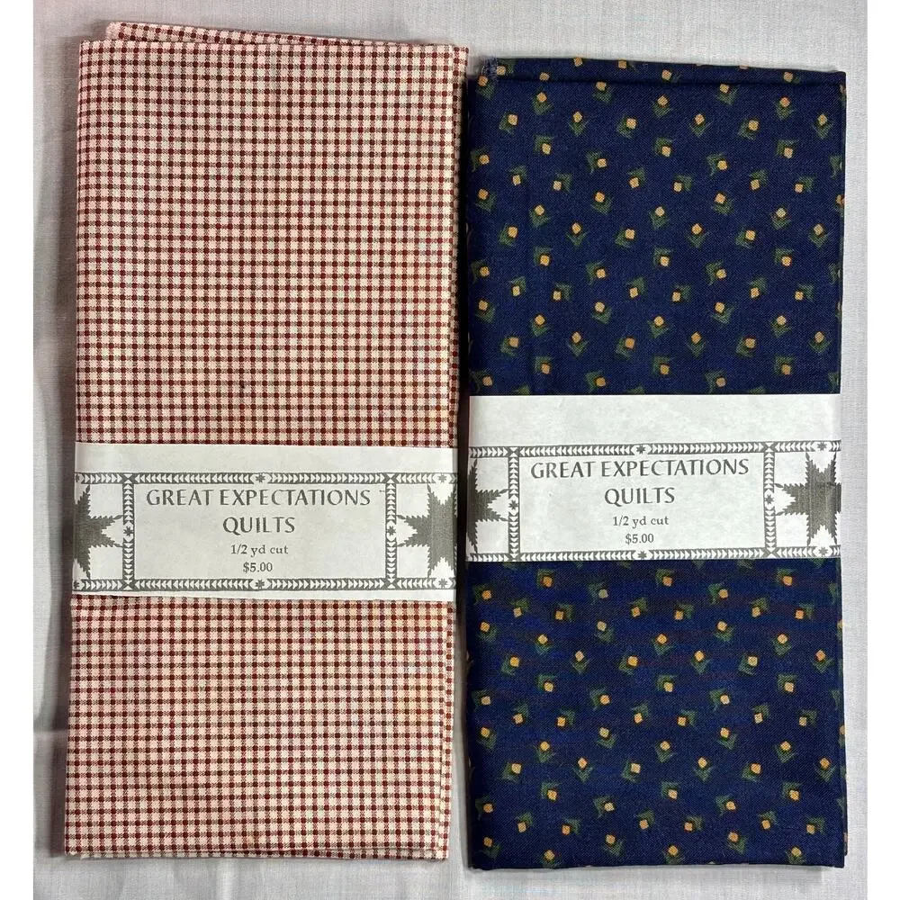 Vintage Great Expectations Fabric Lot 17 Coordinating Half Yard Cuts 8.5 Yards